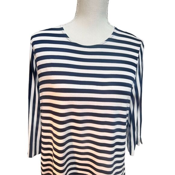 J.Jill black & white horizontal stripes top - Picture 4 of 9